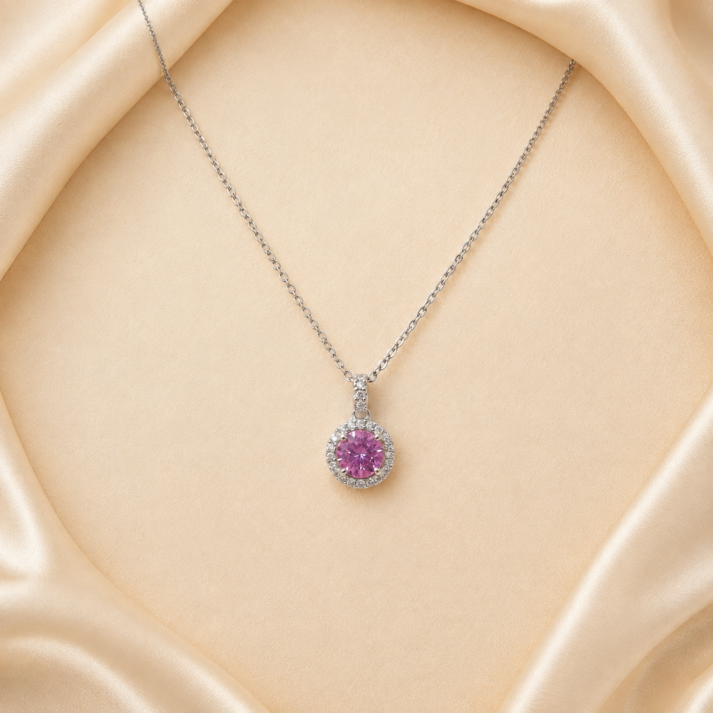 Rosé Halo Necklace