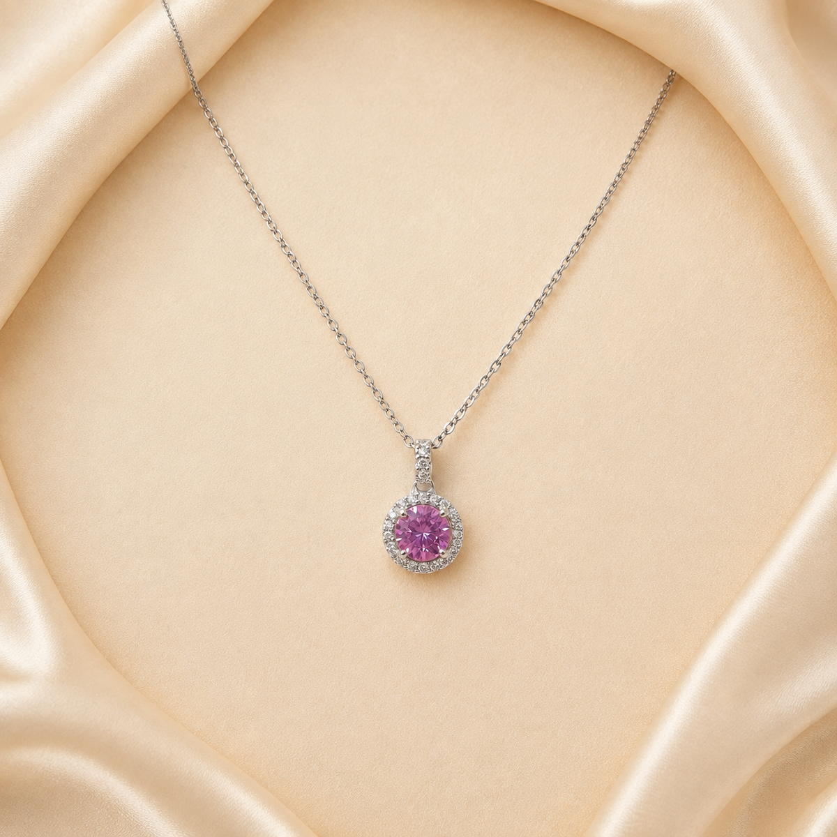Rosé Halo Necklace