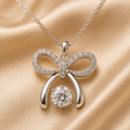 Sparkling Bow Pendant Necklace