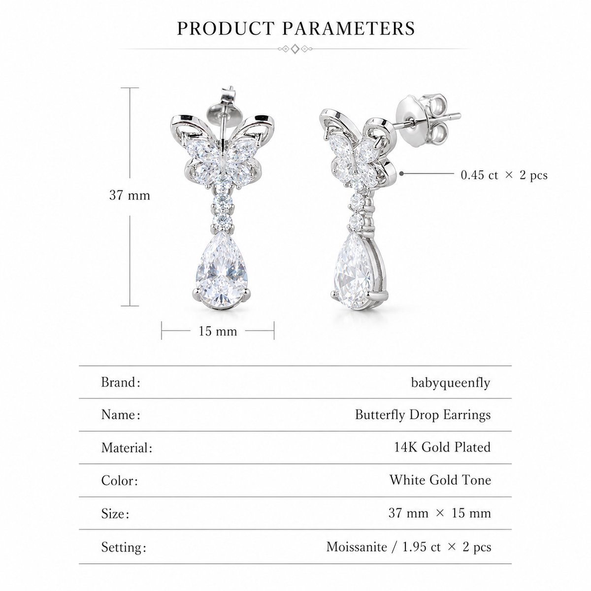 Papillon Drop Earrings