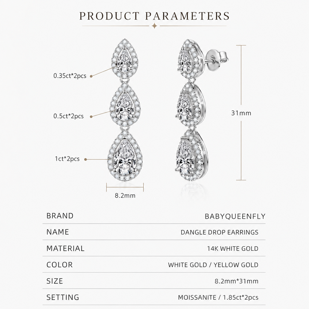 Celeste Heart Drop Earrings