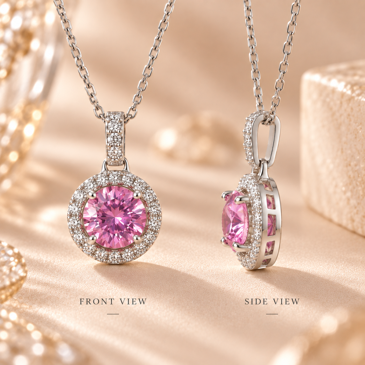 Rosé Halo Necklace