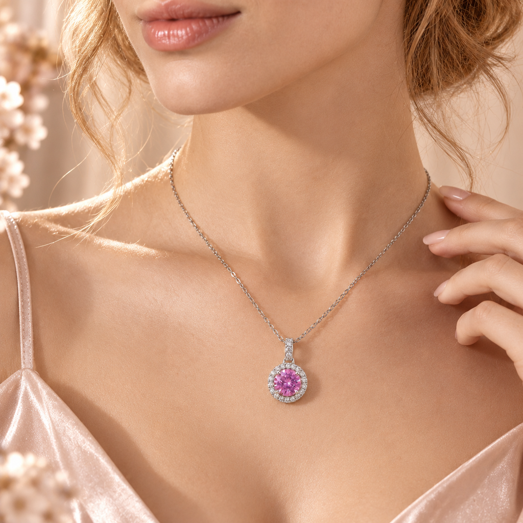 Rosé Halo Necklace